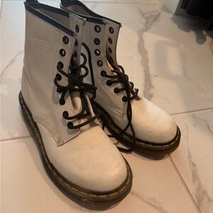 Dr. Martens White Boots with Black Laces